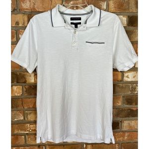Banana Republic White Men’s Luxury Touch Standard Fit Short Sleeve Polo Medium